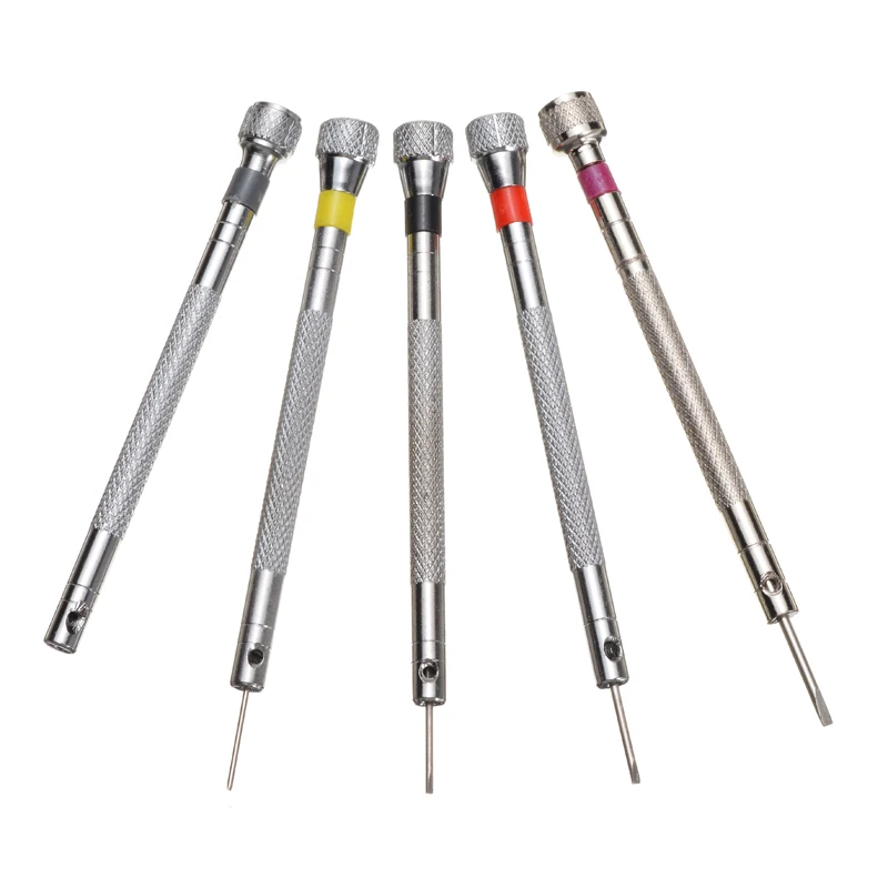 5pcs/set 0.8-1.6mm Flat Tip Blade Head Watch Repair Screwdriver Kit Mobile Phone Screwdriver Set Repair Tool
