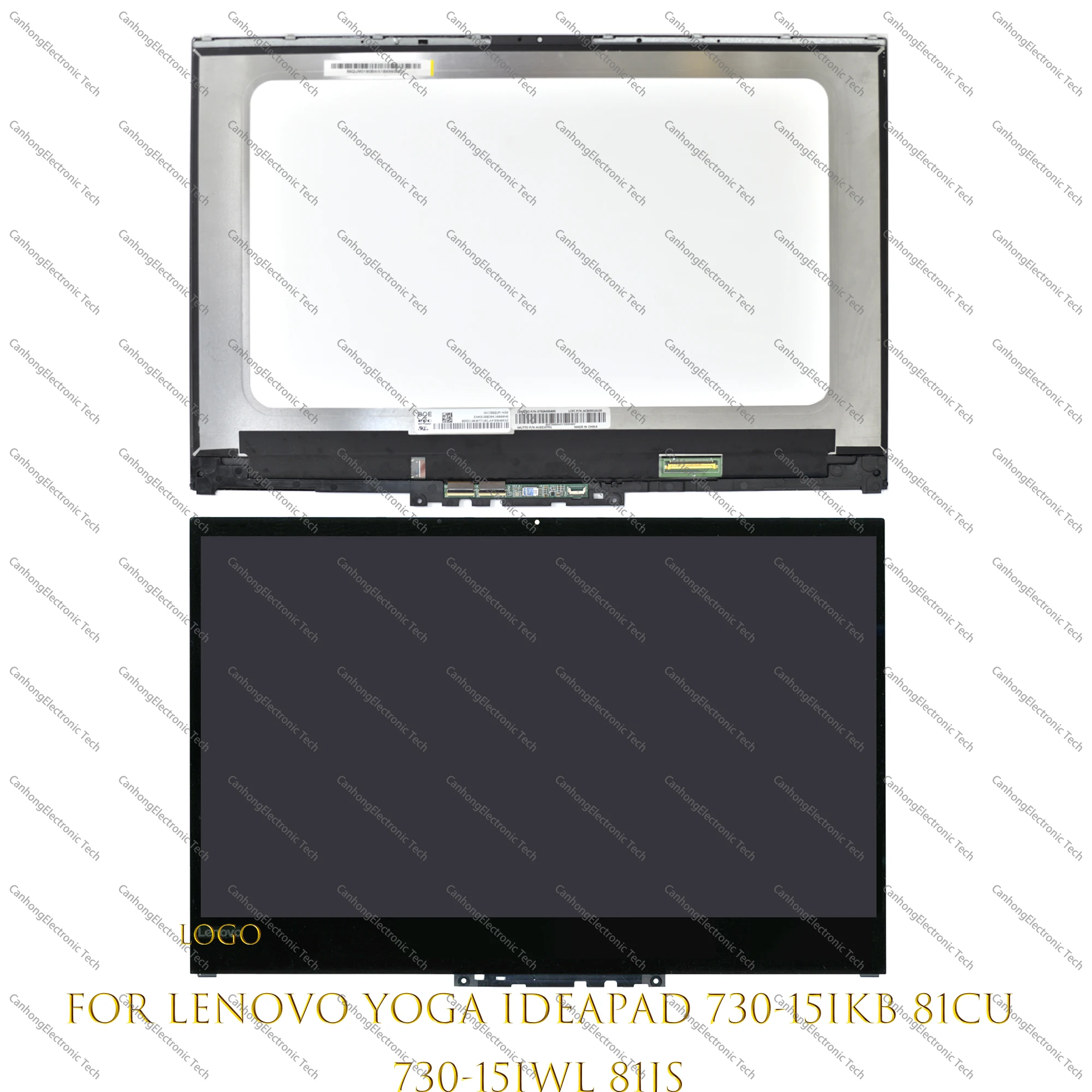 

15.6" FHD UHD For Lenovo Yoga 730 15IWL 81JS 730-15IKB Laptop LCD Touch Screen Replacement Assembly Display NV156QUM-N32