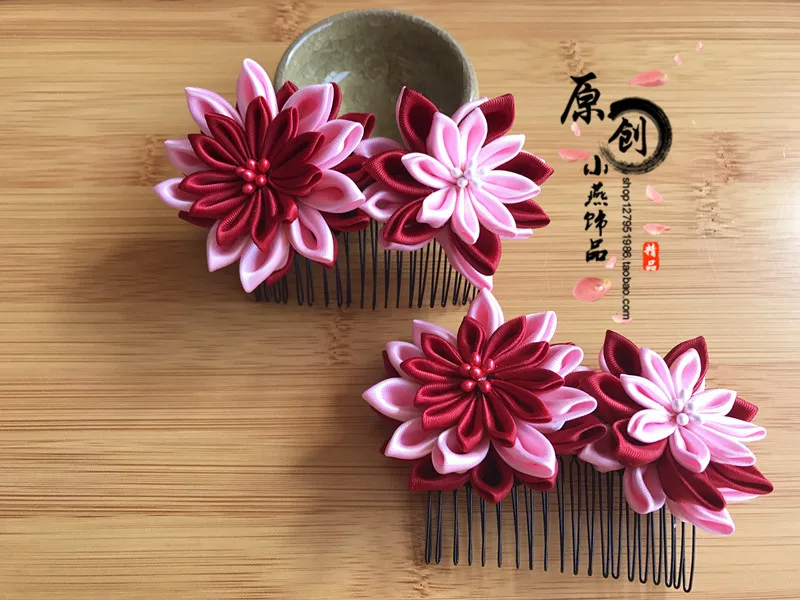 Японская винтажная розовая заколка для волос с кисточкой SAKURA шпилька аксессуары для кимоно hanfu geisha аксессуары firkete/Horquilla