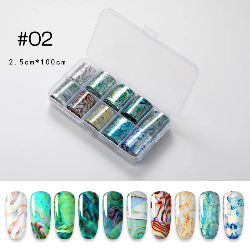 ROSALIND Slider Foil Stickers For Nails Art decals Manicure Set Design Top Semi Permanent Nail Stickers Kit Need Base Gel Polish - Цвет: N5320-02