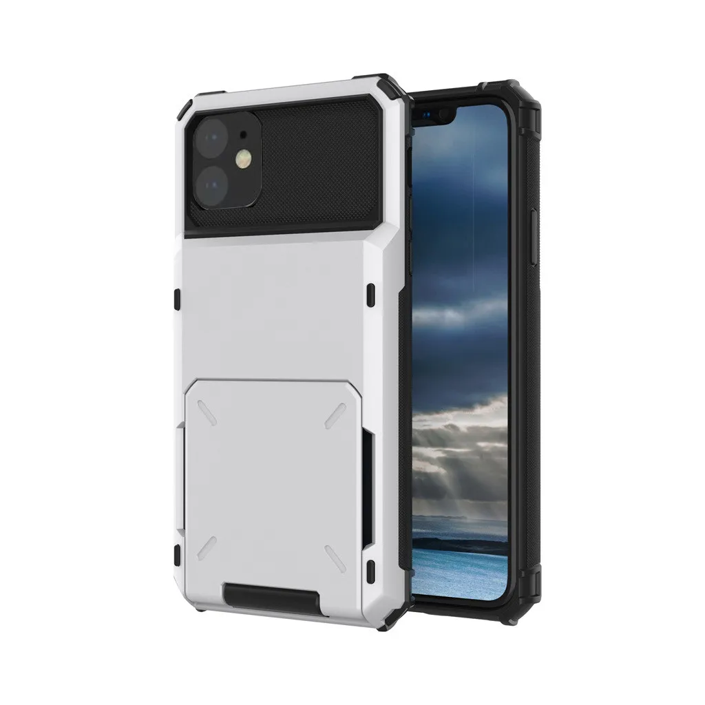 Чехол со слотом для карт для Iphone 11, 6,1 дюймов, чехол-кошелек s, мягкий ТПУ, Жесткий Чехол из поликарбоната, противоударный чехол из ТПУ - Цвет: SL