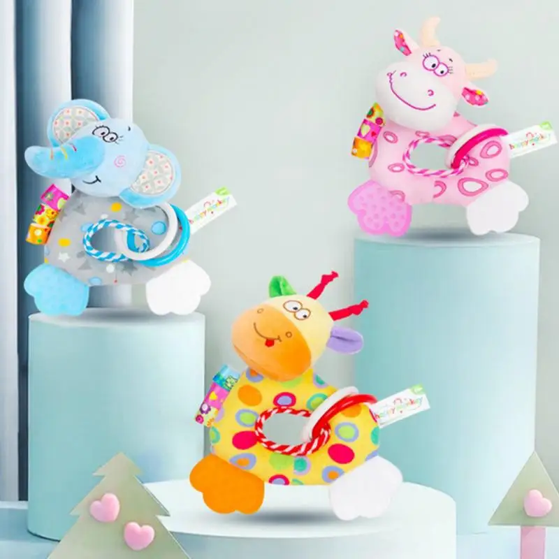 1Pcs Newborn Baby Plush Stroller Toys Baby Rattles Mobiles Cartoon Animal Hanging Bell Educational Baby Toys Baby Teether Rattle