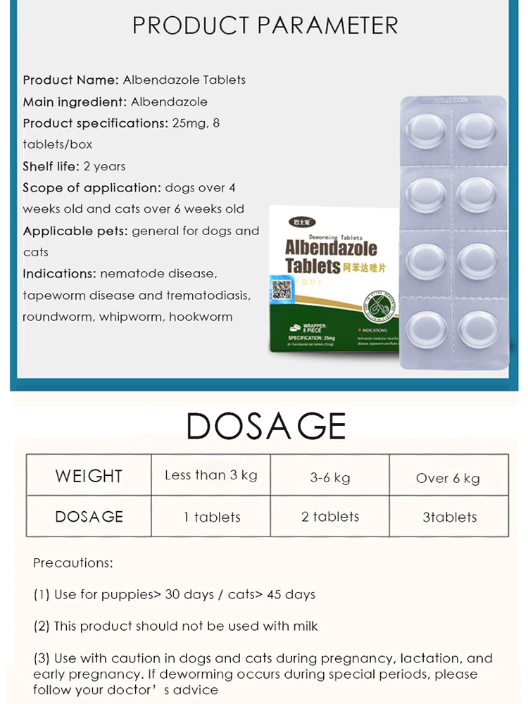 Обезвоживание домашних животных Медицина для кошек и собак в vivo Deworming медицина