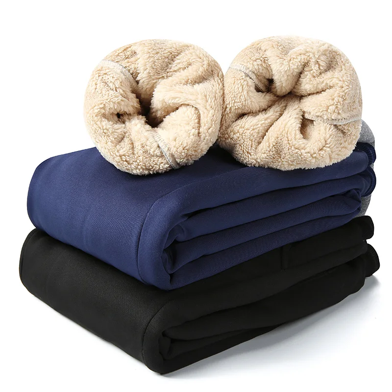 Men's Winter fleece Pants Plus Size 8XL Classic Thick sweatpants Casual Warm Joggers Pants Lamb Cashmere Sweatpant for Men
