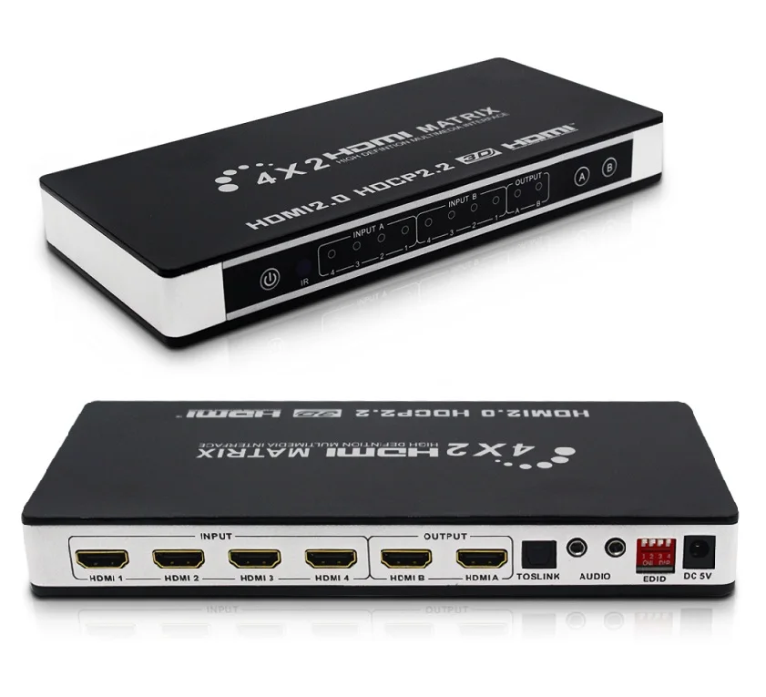 HDMI Matrix 4x4 HD 4K x 2K HDMI переключатель разветвитель 4 входа 4 выхода 3D 1080P 60 Гц настоящий матричный конвертер адаптер+ пульт дистанционного управления