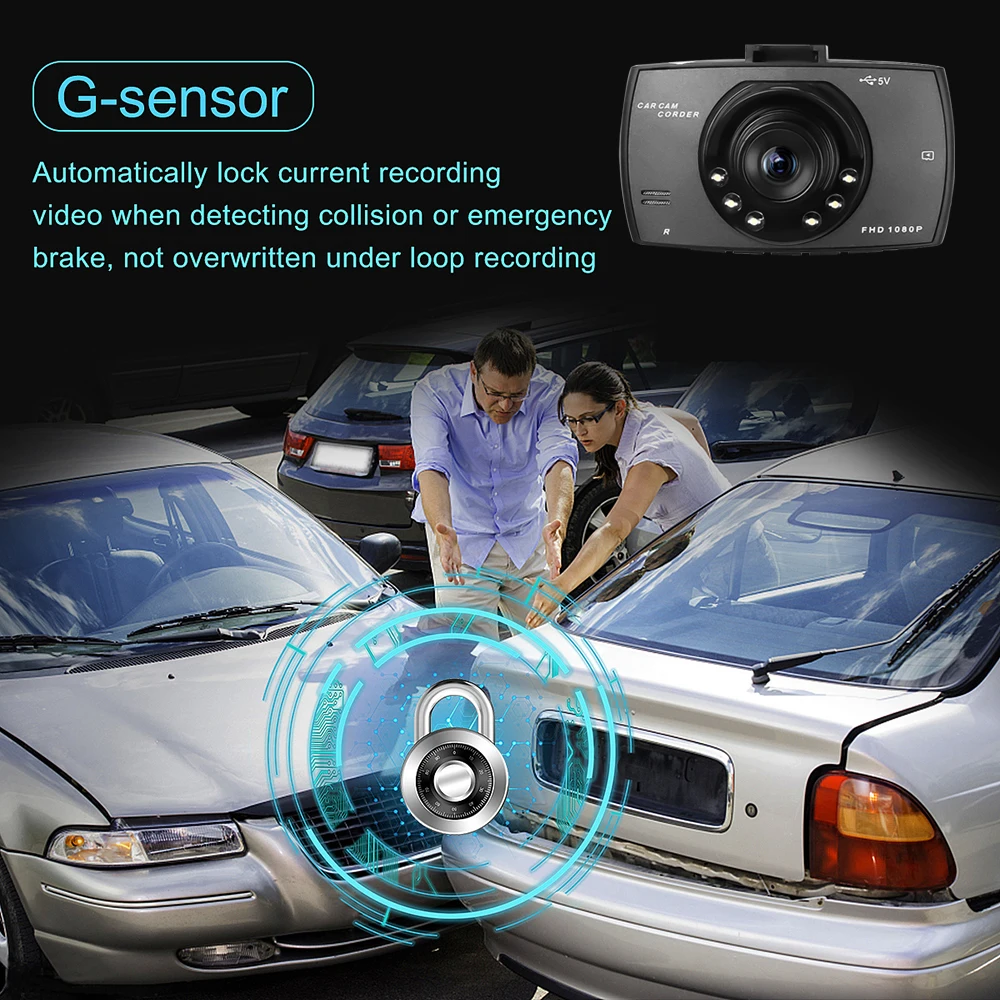 Car DVR Dash Camera Full HD 1080P 120 Degree Dashcam Video Night Vision G-Sensor Dash Cam Driving Recorder Hidden Mirror (8)