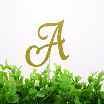 

DIY Letter Cake Topper A B C Cupcakes flags Baby Shower Name Glitter Paper Bachelorette Hawaiian wedding Birthday Festival Party