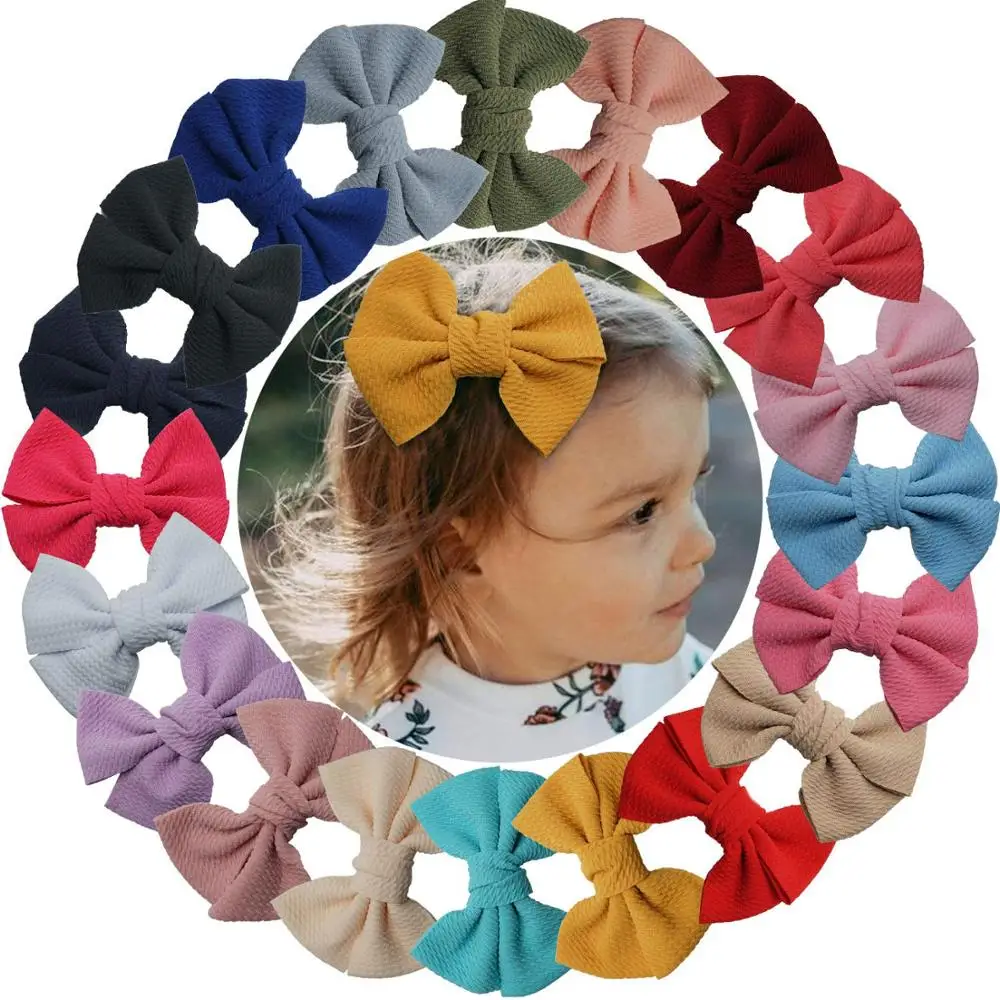 20pcs 4" Baby Girl Hair Bows Clips Ponytail Pigtail Alligator Hair Clips Hair Barrettes for