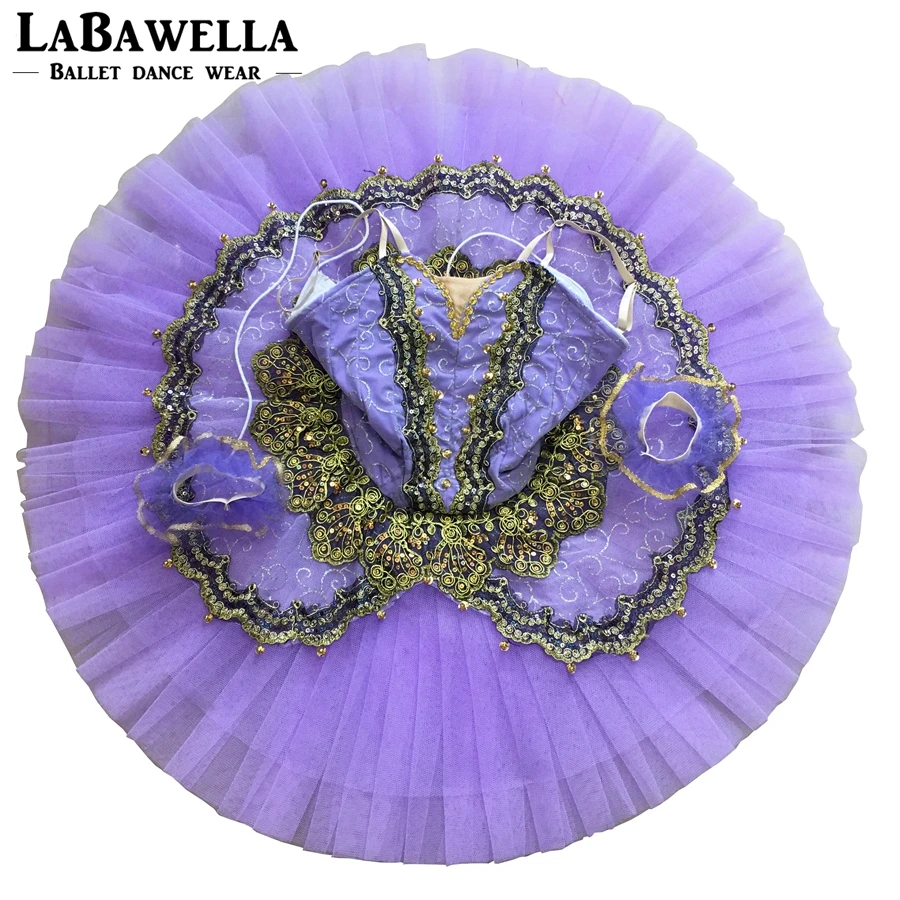Фиолетовый La esmeralda, балетные пачки для профессионалов и для детей, костюм для девочек, черный, бордовый, профессиональные балетные пачки для женщин, BT8941B - Цвет: Фиолетовый