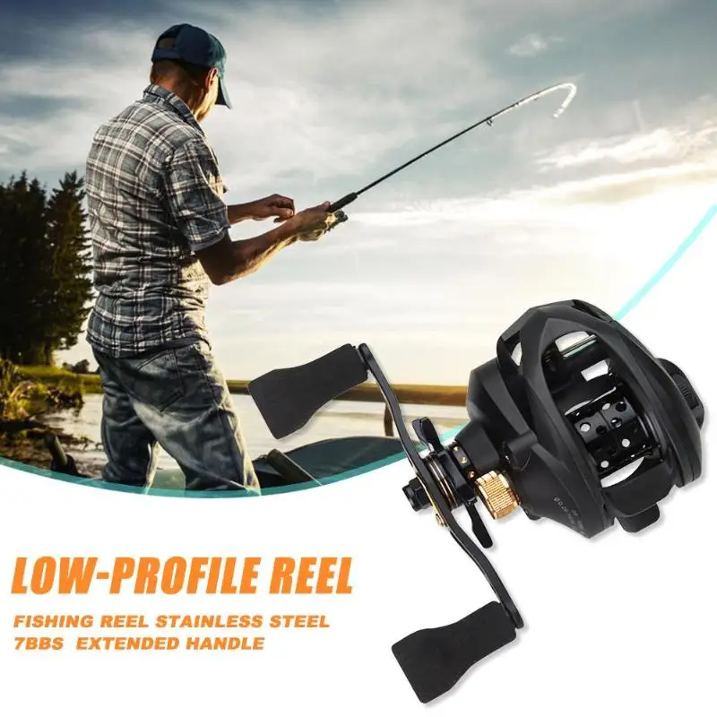 

Wear-resistant Baitcasting Fishing Reel Low Profile Baitcasting Fishing Reel 6+1 Bearings Outdoor Fishing Wheel Tackle