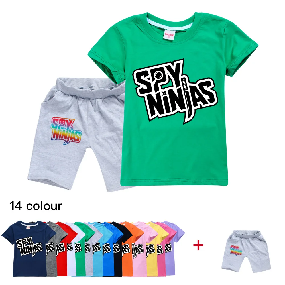 

Spy Ninjas Children's Pajamas Short-Sleeved Tshirt + Trousers Sports Set Kids Pyjamas Boys Pajamas Baby Sleepers Sleepwear