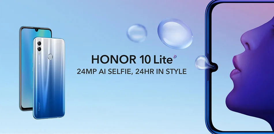 Оригинальная глобальная версия Honor 10 Lite 32GB смартфон Восьмиядерный 6,2" 2340X1080 P 24MP фронтальная камера Android 9,0