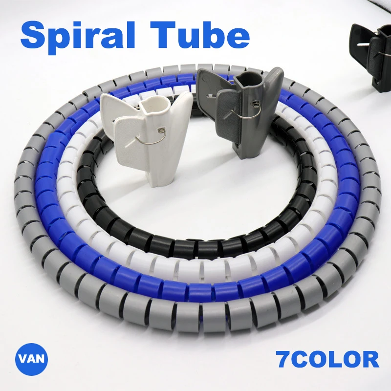Envoltura de Cable de 1M y 3 pies, organizador de cables en espiral, enrollador de cables, Protector Flexible, gestión de tubos de almacenamiento