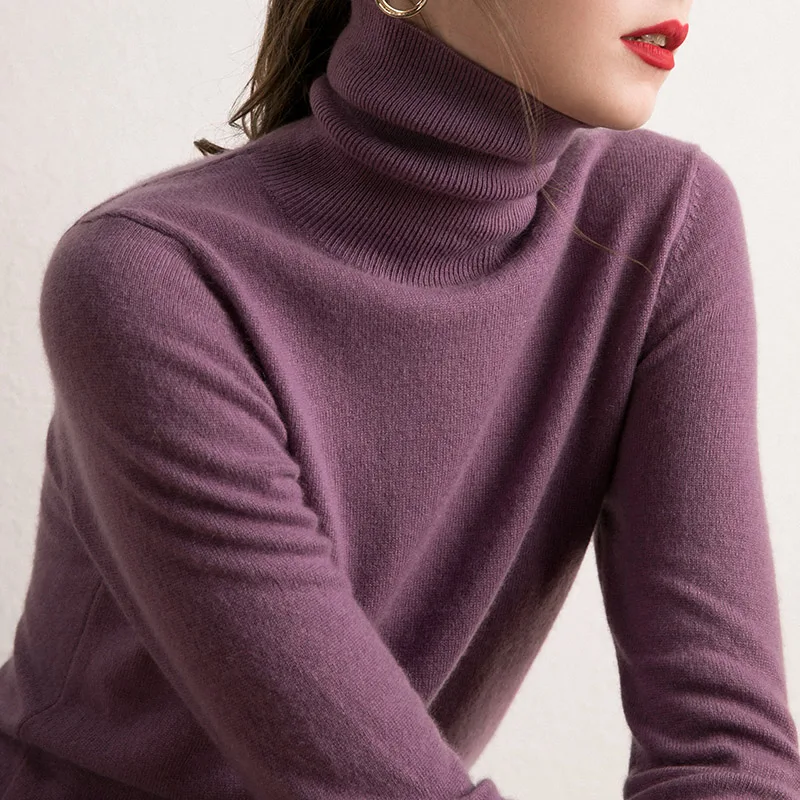 High Quality Soft Sweaters for Ladies 100% Pure Cashmere Knit Jumpers 2019 New Turtleneck Woman Pullovers 18Colors Clothes High Quality Soft Sweaters for Ladies 100% Pure Cashmere Knit Jumpers 2019 New Turtleneck Woman Pullovers 18Colors Clothes