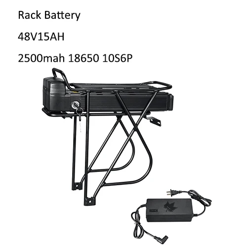48V15AH Электрический велосипед Батарея 48v 20ah/15ah, фара для электровелосипеда в Батарея е-байка 36В 18650 Сотовый телефон LG кадр задние противотуманные фонари стойки Батарея с 2A зарядное устройство для электрического скутера - Цвет: 48V15AH