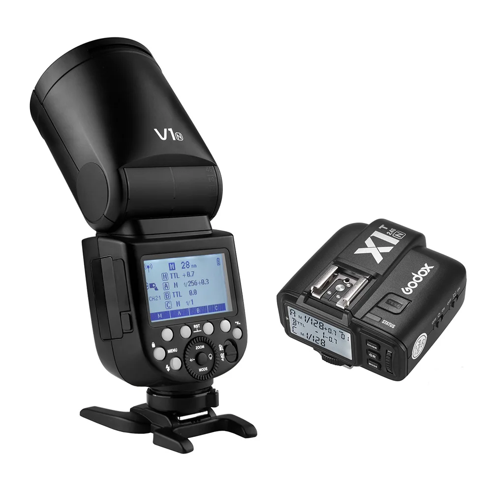 Godox V1N вспышка для камеры Speedlite с круглой головкой беспроводной 2,4G зум для Nikon D5300 D750 D850 D7100 для свадебной студийная для портретной съемки