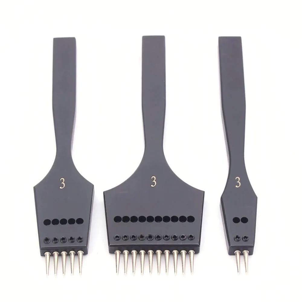 Leather Punch tool Sharp Head Replaceable Pricking Iron Removable Round Hole Punch Leather Craft Chisel 4 Size Available