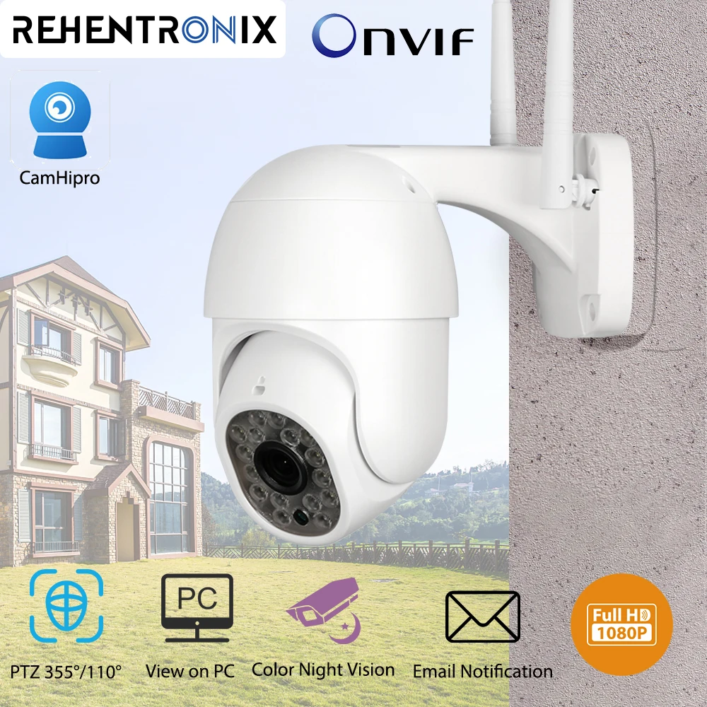 

1080P HD WiFi Dome IP Camera Outdoor Wireless Security Camera Smart Home PTZ Camera with Clolor Night Vision ONVIF IP Camera