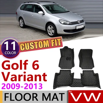

Custom Car Leather Floor Mats for Volkswagen VW Golf 6 Variant Wagon MK6 5K 2009~2013 5 Seats Foot Pad Carpet Accessories 2010