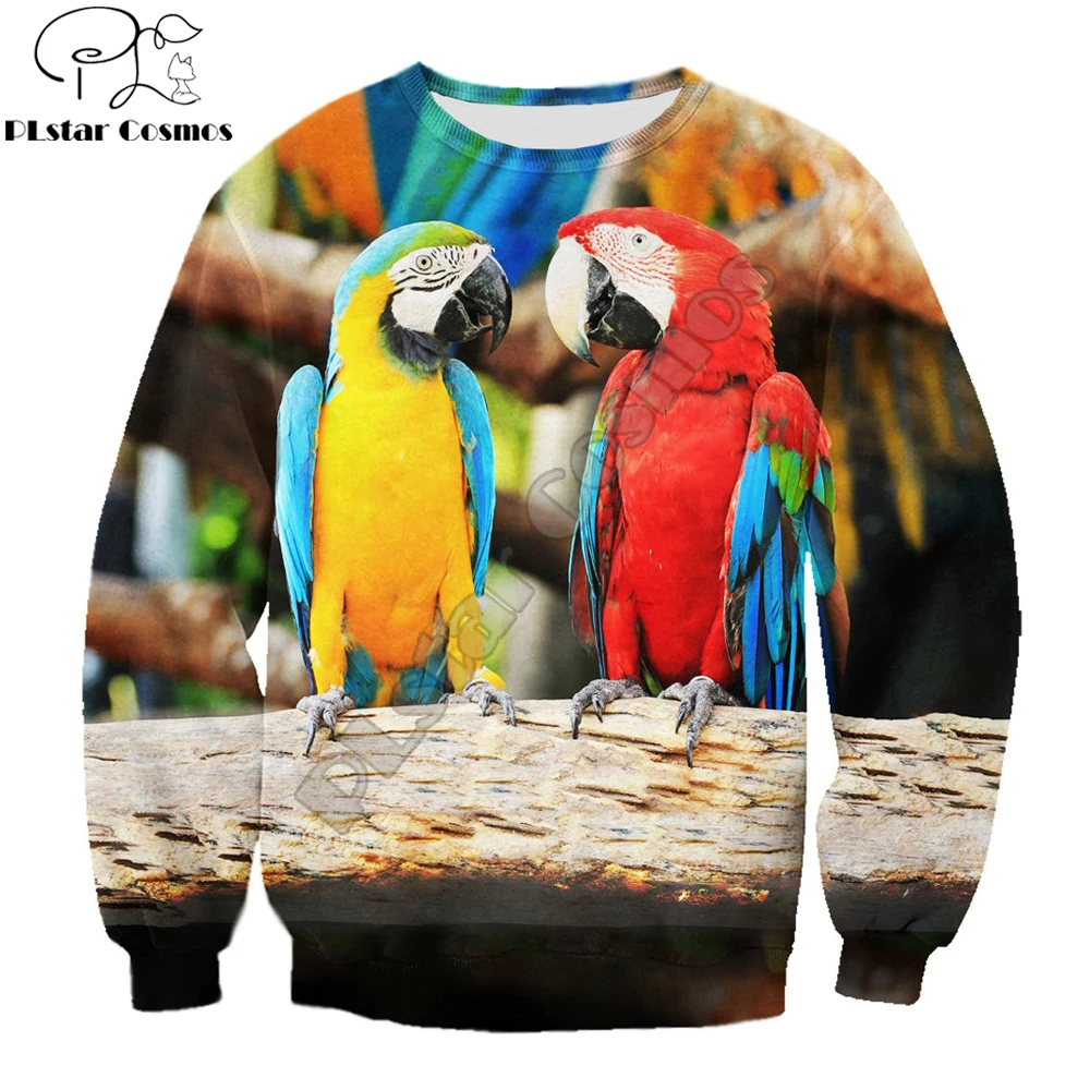 

PLstar Cosmos 2022 New Fashion Animal Sweatshirt Beautiful Parrot 3D Printing Long Sleeve Pullover Casual streetwear YW-01