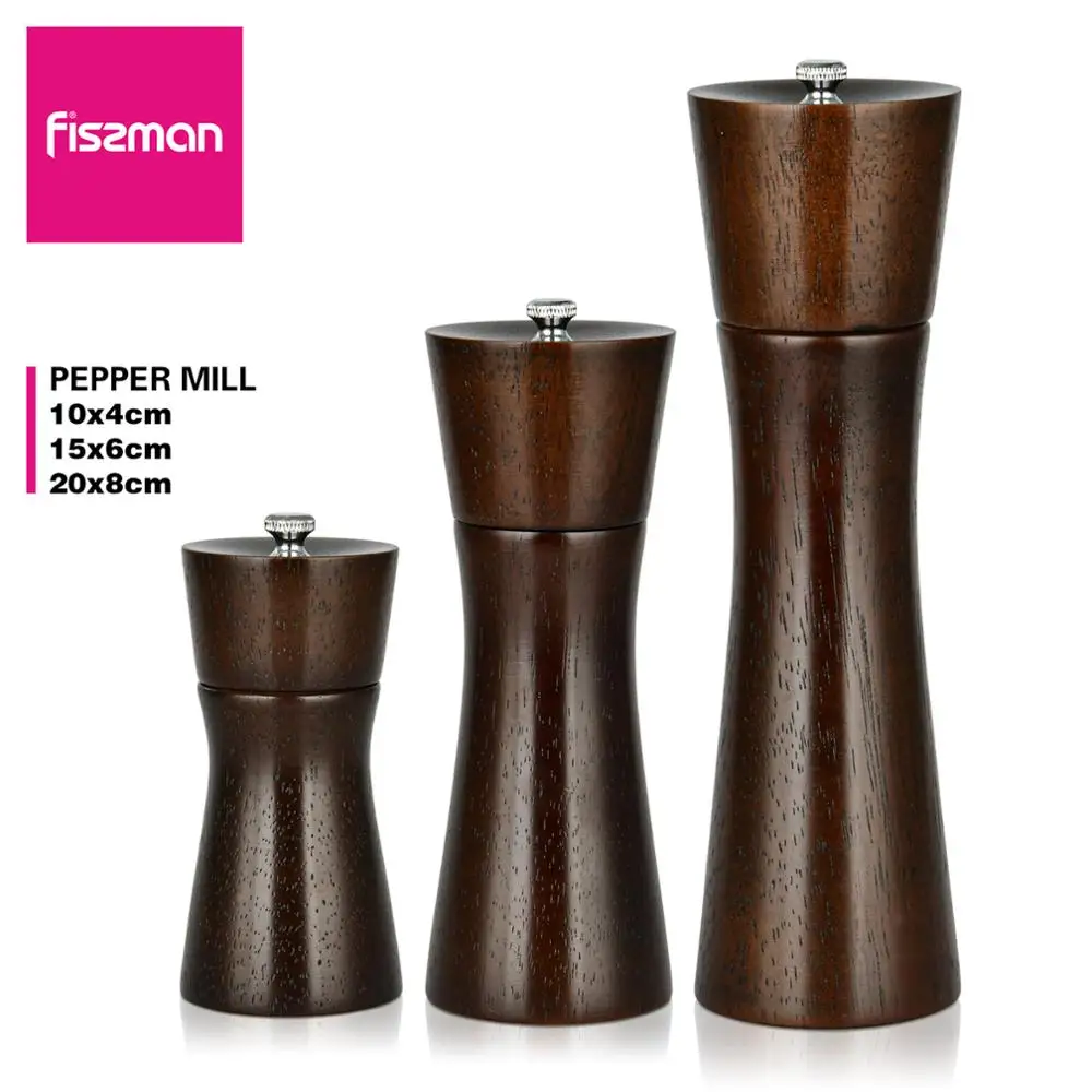Деревянная мельница для перца Fissman с прочной регулируемой мельницей из