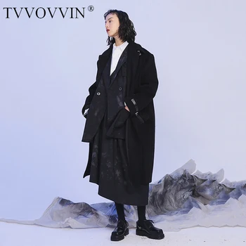 

Loose Fit Pattern Print Split Big Size Temperament Jacket New Lapel Long Sleeve Women Coat Fashion Tide Spring 2020 1N395