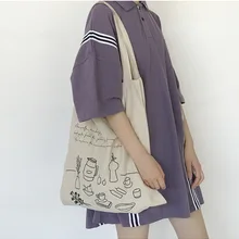 Angelatracy Новое поступление в Корейском стиле chic парусиновая обувь бежевого цвета сумки для покупок сумки через плечо для молодых девушек Для женщин через плечо сумки через плечо переноска