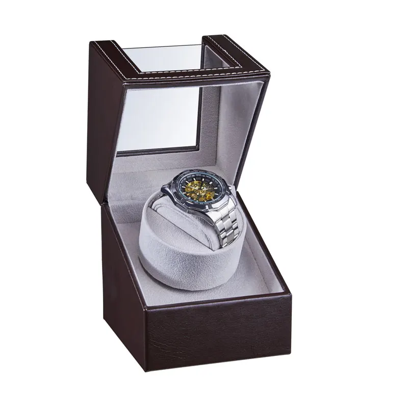 Mini Single Automatic Watch Winder Box PU Leather Winding Storage Collection Display Silent Motor | Наручные часы