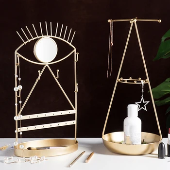 

Nordic Style,Gold Trim,Decorative Mirror,with Jewelry Hook,Storage Tray