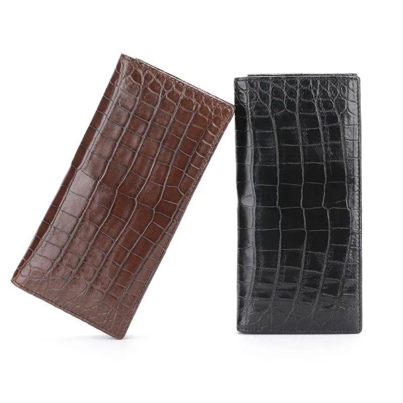 

227 Crocodile Leather Men Long Purse Casual Card Holder High Quality