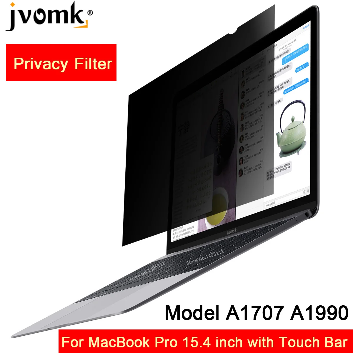 Для // MacBook Pro 15,4 дюймов с сенсорной панелью модель A1707 A1990, фильтрующие экраны конфиденциальности Защитная пленка(342 мм* 223 мм