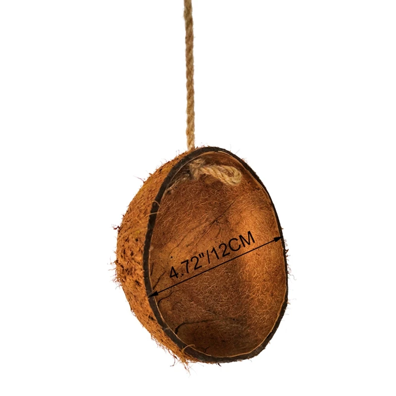 Белый Клетка для домашних животных, качающаяся игрушка для птиц, натуральная Кокосовая Скорлупа, домик для птиц, висячая кровать для попугая - Цвет: Белый