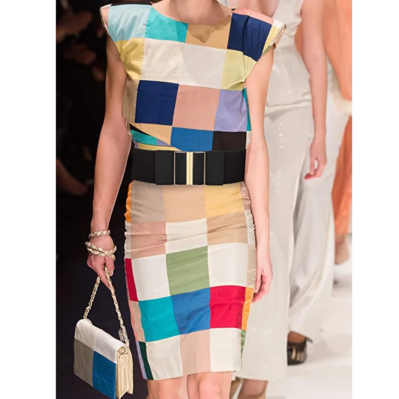 Frauen breiten elastischen Gürtel Cinch Bund Stretch Kleid große Größe Damen Taille Siegel 9 Farben – Detail 6