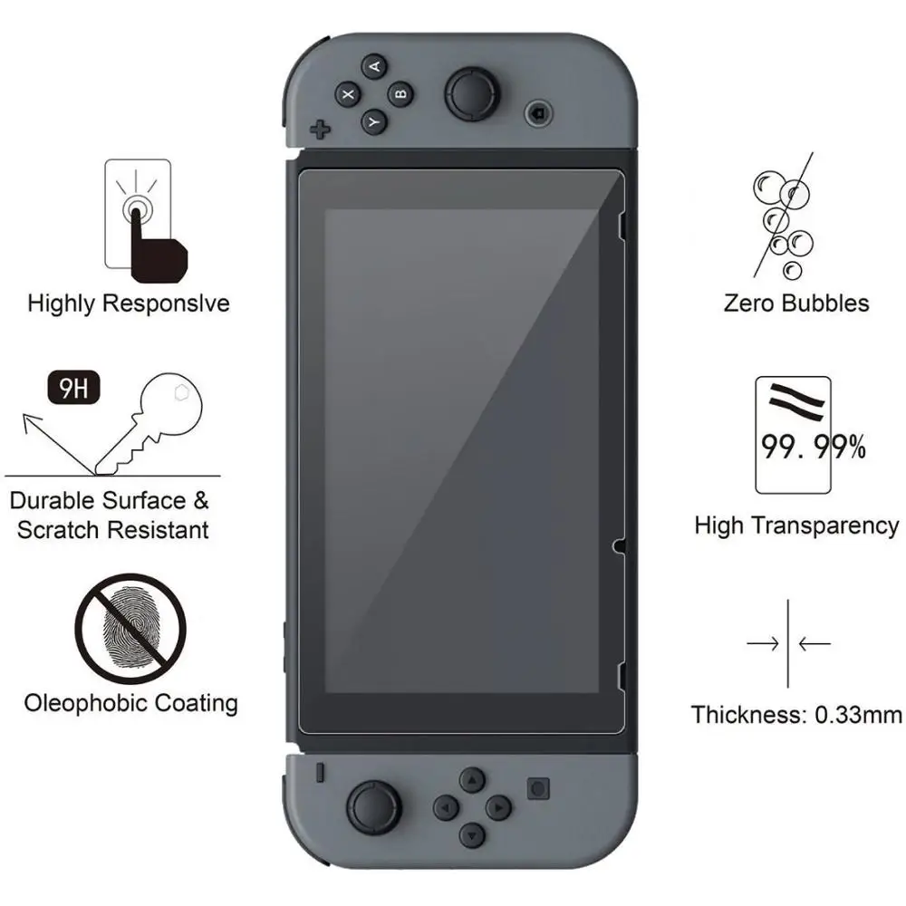 Защитный чехол для nintendo Switch комфортный чехол из ТПУ с 2 упаковками протекторов из закаленного стекла и 4 колпачка