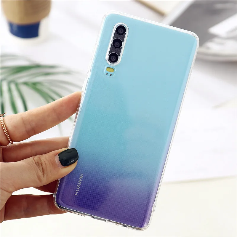 Новый модный ультратонкий прозрачный силиконовый чехол для телефона Huawei P30