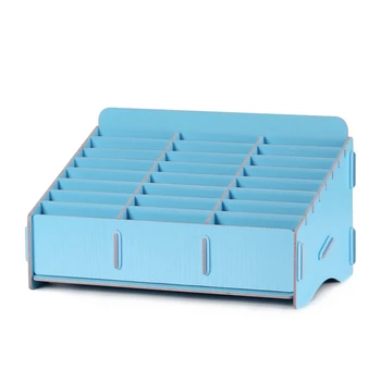 

24 Grid Wooden Desktop Storage Box Mobile Phone Management Storage Box Creative Desktop Office Meeting Finishing Grid Multi Cell