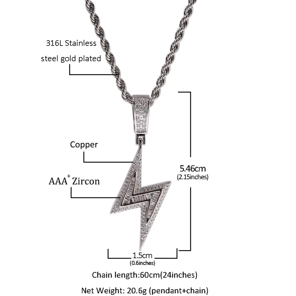 Мужская хип хоп iced out подвеска с молнией ожерелья AAA циркон мужской хип-хоп ожерелье ювелирные изделия роскошные подарки, Прямая поставка
