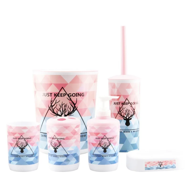 Minifun пластиковый набор для мытья ванной комнаты, 6 шт., европейская простая комбинация подарочной коробки, набор для ванной комнаты