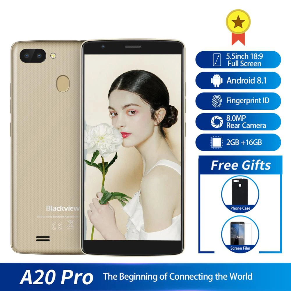 Blackview A20 Pro смартфон 2 ГБ + 16 четырёхъядерный Android 8 1 экран 5 дюйма | Мобильные