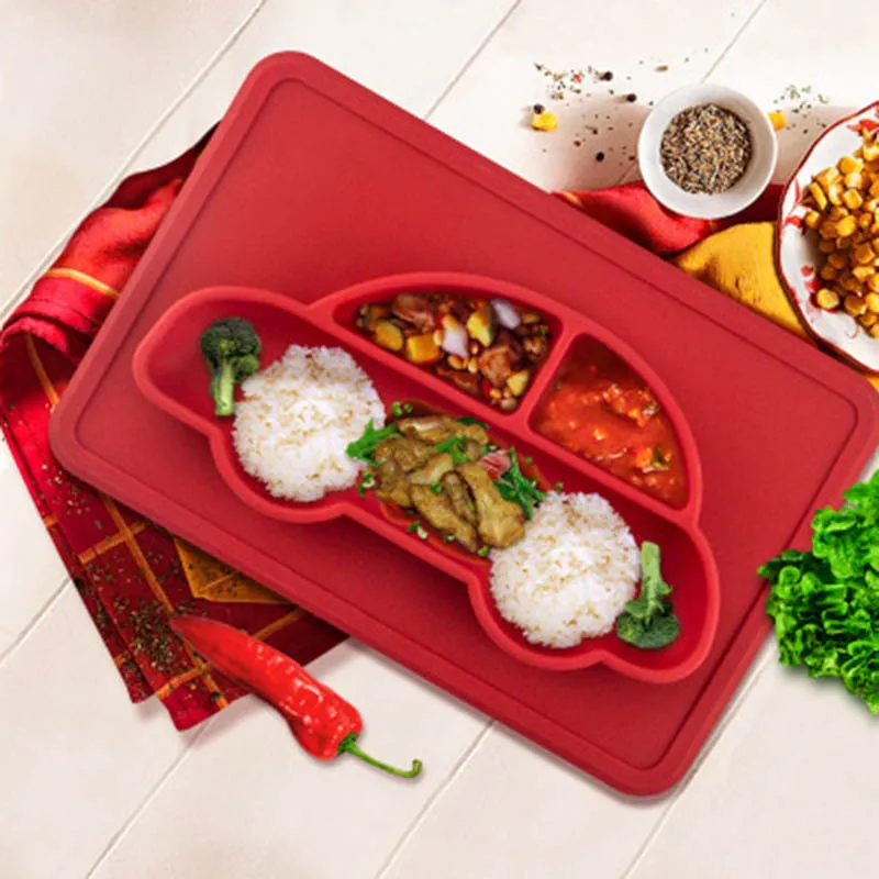 Pratos do Bebê Utensílios de Mesa Deslizamento do Bebê Infantil Tigelas Bebê Menino Meninas Placa Crianças Recipiente Comida Louça Anti Placemat