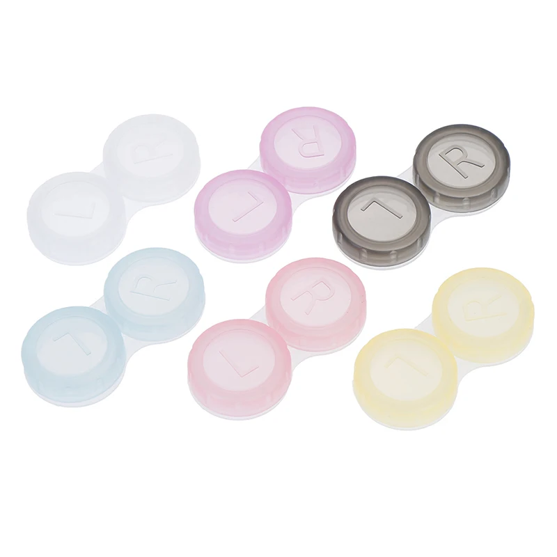 Portable Small Lovely Candy Color Eyewear Bag Container Contact Lenses Case Plastic Contact Lens Box Holder Random
