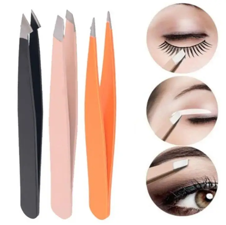 

3 colros Eyebrow Tweezer Knife Women Makeup Slant Point Flat Tip Eyebrow Lip Razor Trimmer Blade Shaver Knife Beauty Tool Kit