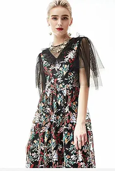 

5yards african net tulle lace fabric embroidered french lace fabric beautiful flowers pattern design for dress JDNM031