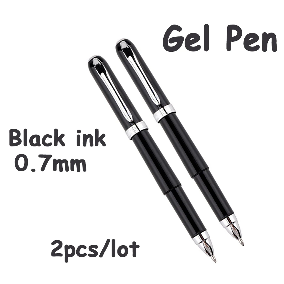Гелевая ручка 0,5-0,7-1,0 мм перо Шариковая ручка большой емкости с большими чернилами для письма супер гладкая ручка для офиса и школы - Цвет: 2pcs-0.7mm