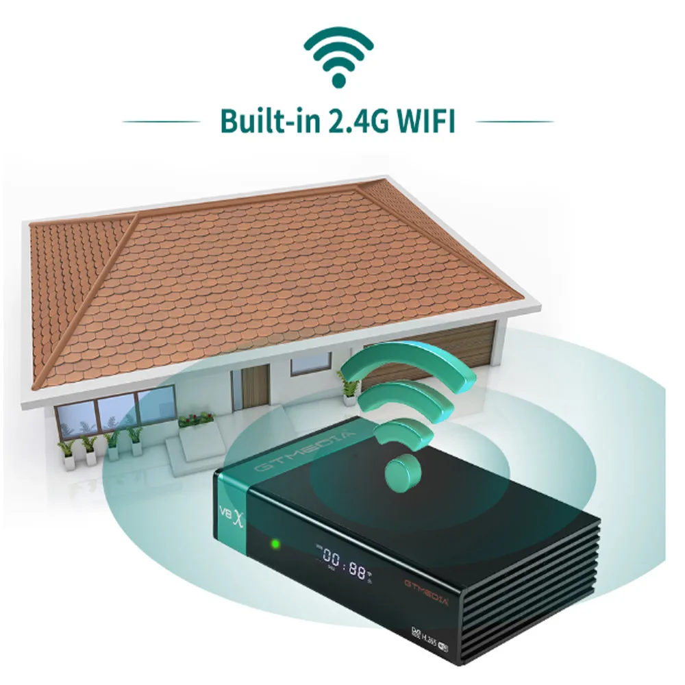 Navio da Espanha Receptor de tv por Satélite Construído em 2.4g Media Dvb-s s2 S2x Receptor Decodificador Suporta ca Cartão M3u Ccam Wifi gt V8x - - Image 3
