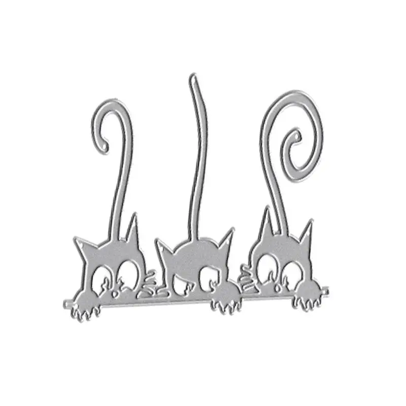 Cats Metal Cutting Dies Stencil DIY Scrapbooking Album Stamp Paper Card Embossing Decor Craft