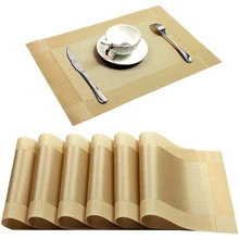 6 uds Mantel Individual lavable estera de mesa de PVC marco Diagonal Teslin resistente a las manchas disco de comedor almohadilla posavasos almohadilla antideslizante