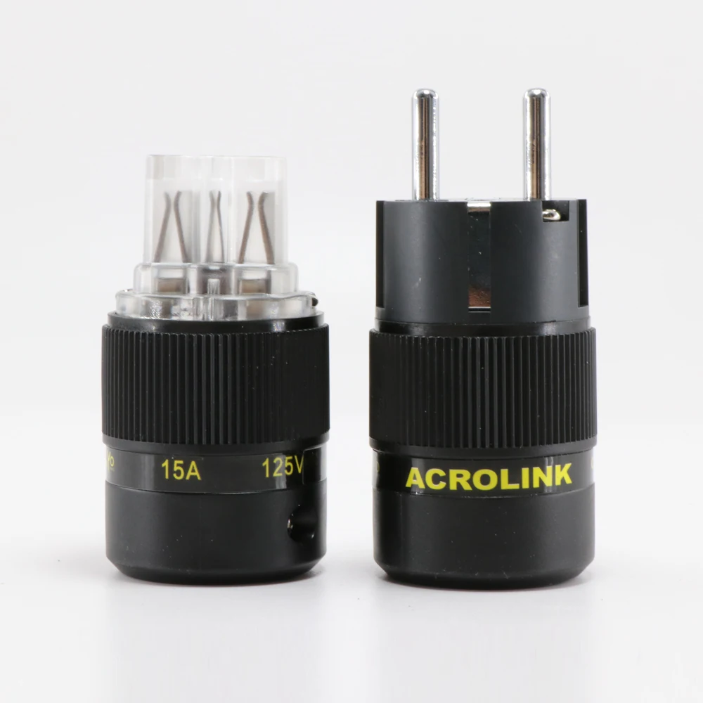Высокое качество пара Acrolink FP-03Eu крио вилка усилителя мощности звуковых частот Разъемы адаптер питания, IEC гнездовой разъем, C15 разъем питания