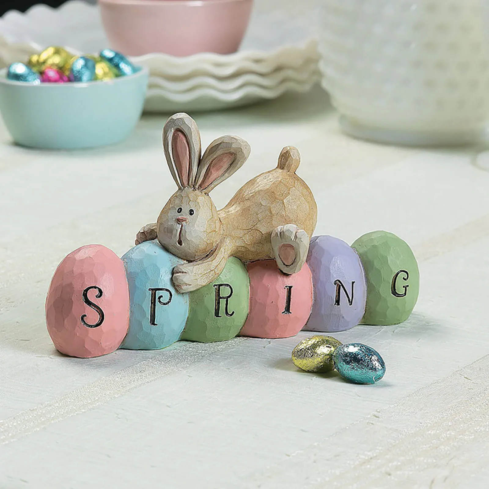 Egg Rabbits Bunny Cute Craft Home Decoration Accessories Kids Gifts Cartoon Rabbit Spring Letter Pattern Easter Decorations | Дом и сад