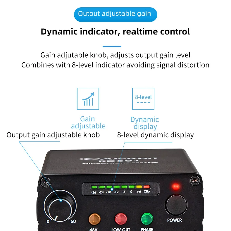 Alctron RD501 портативный многофункциональный Профессиональный одноканальный предусилитель микрофона настольный микрофон усилитель для студии, сцены